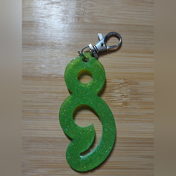 Semi-colon Handmade Bag Charm Key Chain - Picture 6 of 9